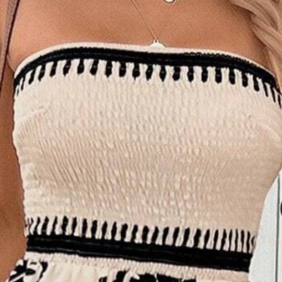 039 Boho Shirred Bodice Wide Leg Jumpsuit - Picture 10 of 14